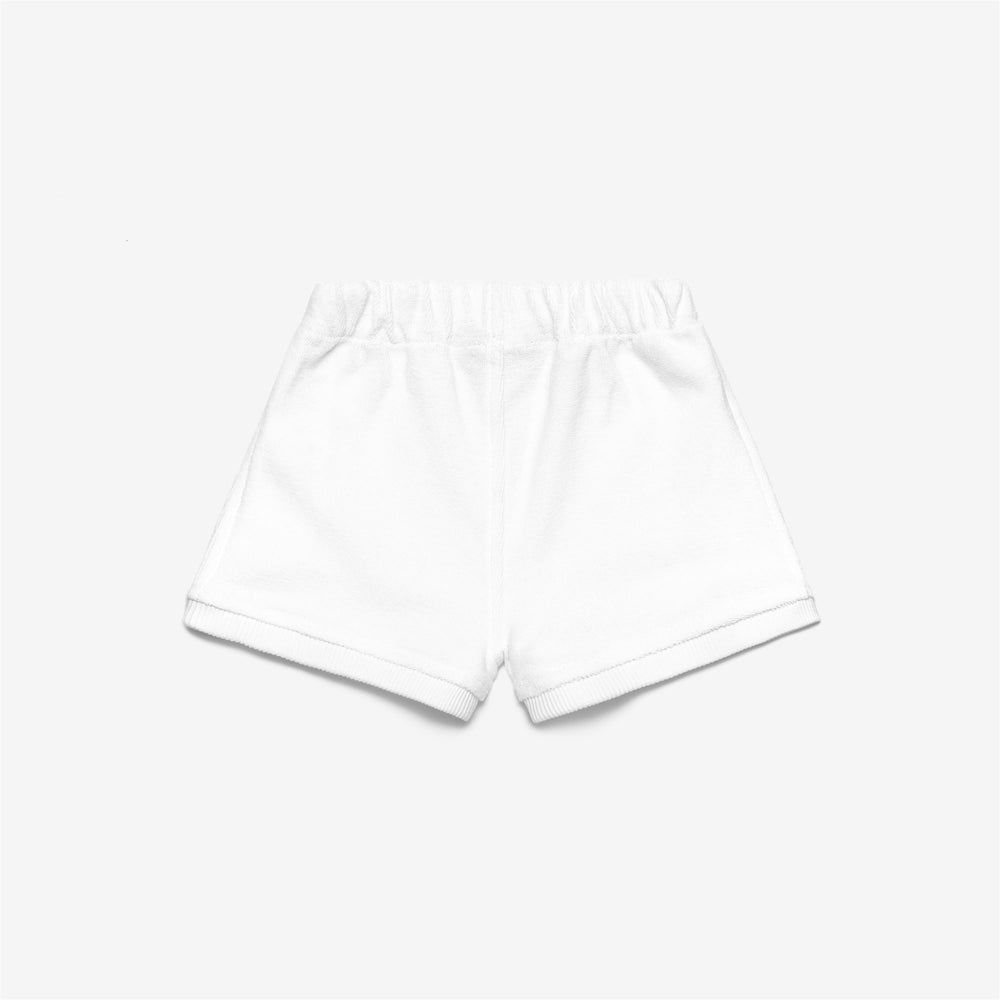 Shorts Kid unisex E. NOISETTE SPONGE Sport  Shorts WHITE Dressed Front (jpg Rgb)	