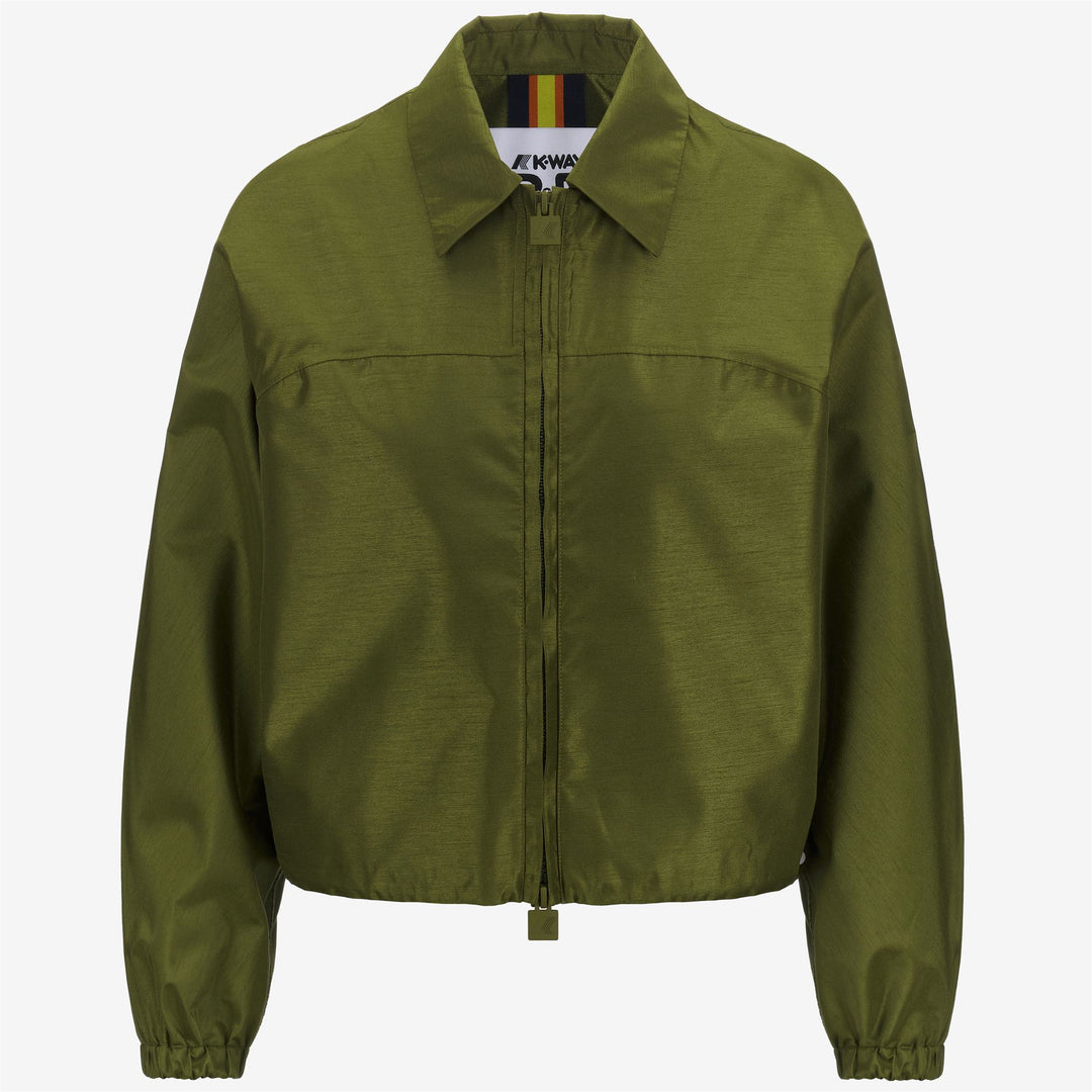 Jackets Woman SOISIR SHANTUNG - LIKE 2L Short GREEN SPHAGNUM SHANTUNG Photo (jpg Rgb)			