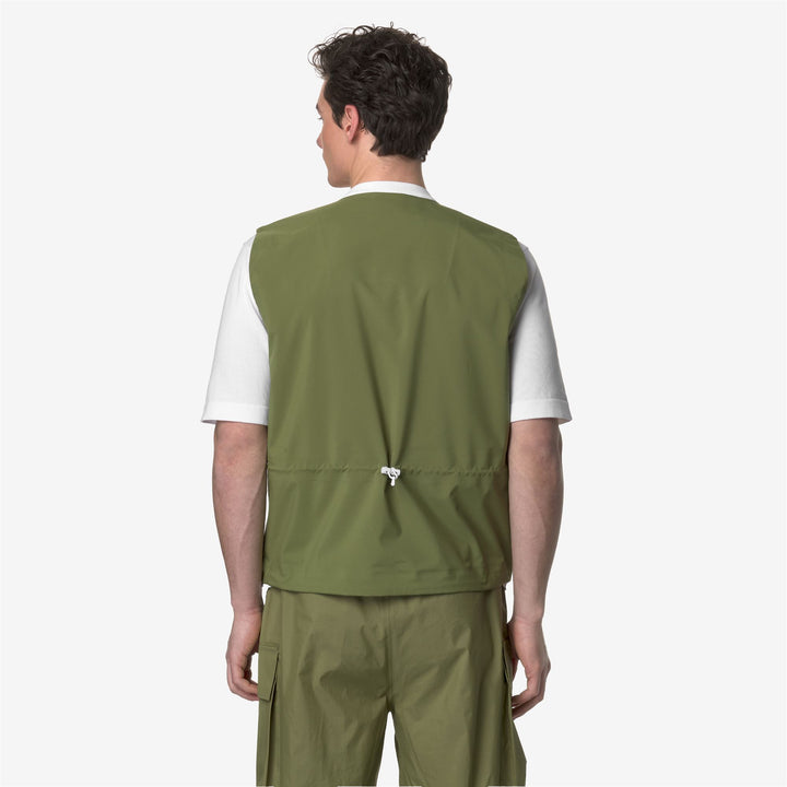 Jackets Man BARNEL POCKETS BONDED JERSEY Vest GREEN SPHAGNUM - GREY Dressed Front Double		