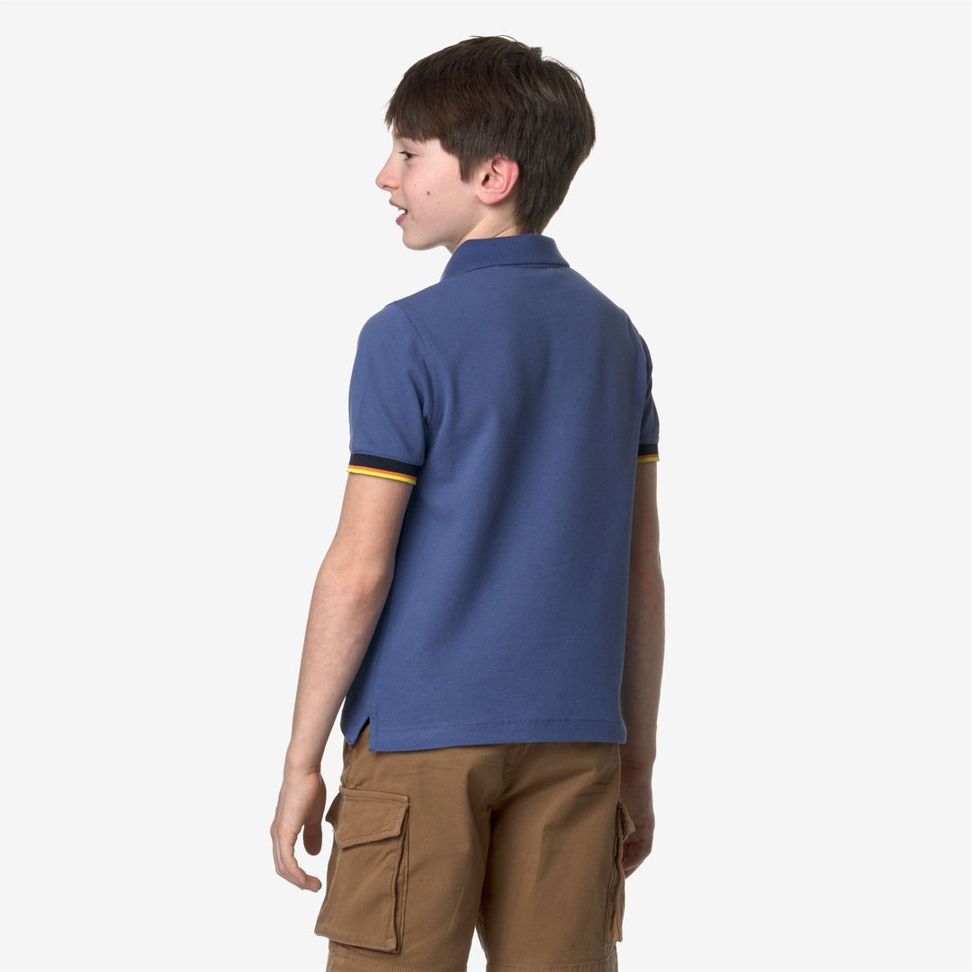 Polo Shirts Boy P. VINCENT Polo BLUE FIORD Dressed Front Double		