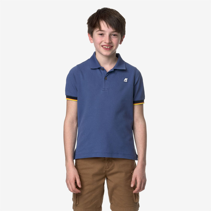 Polo Shirts Boy P. VINCENT Polo BLUE FIORD Dressed Back (jpg Rgb)		