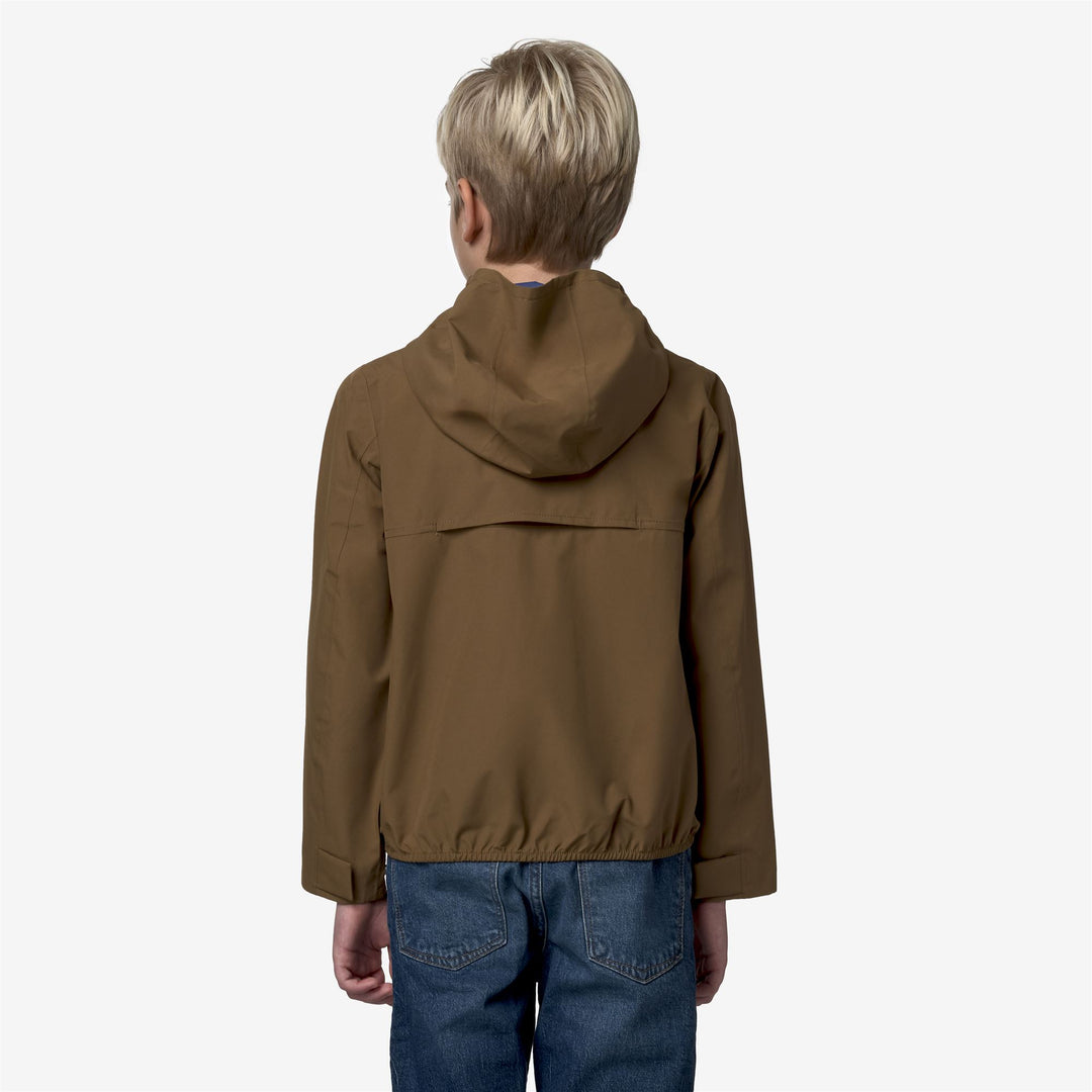 Jackets Boy P. ARNAUD ECO SD CONTRAST Short BROWN C-BLUE F Dressed Front Double		