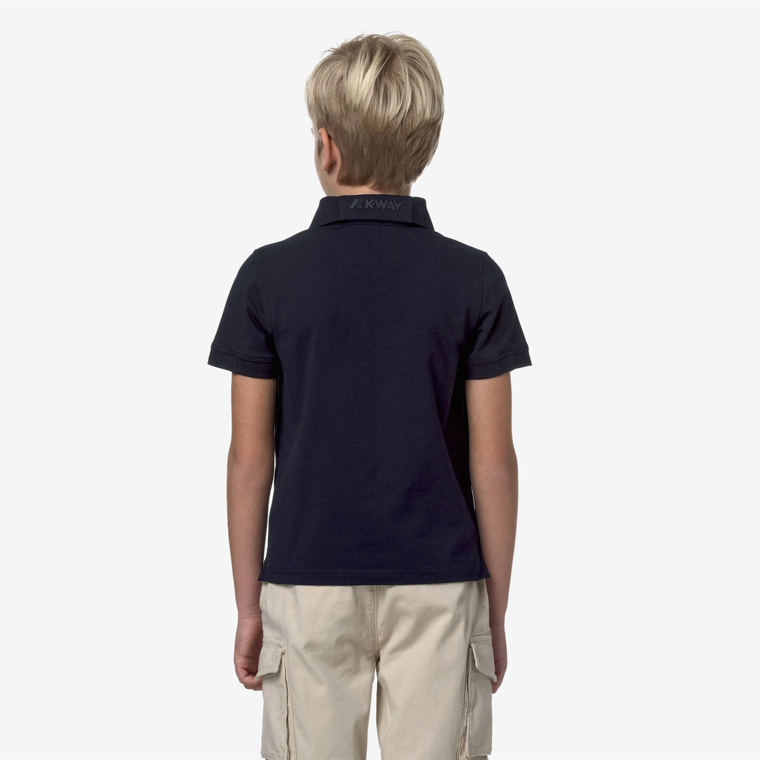 Polo Shirts Boy P. ALDERIC Polo BLUE DEPTH Dressed Front Double		