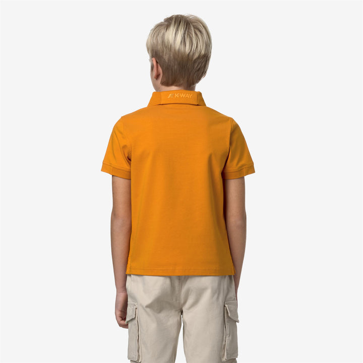 Polo Shirts Boy P. ALDERIC Polo ORANGE MD Dressed Front Double		