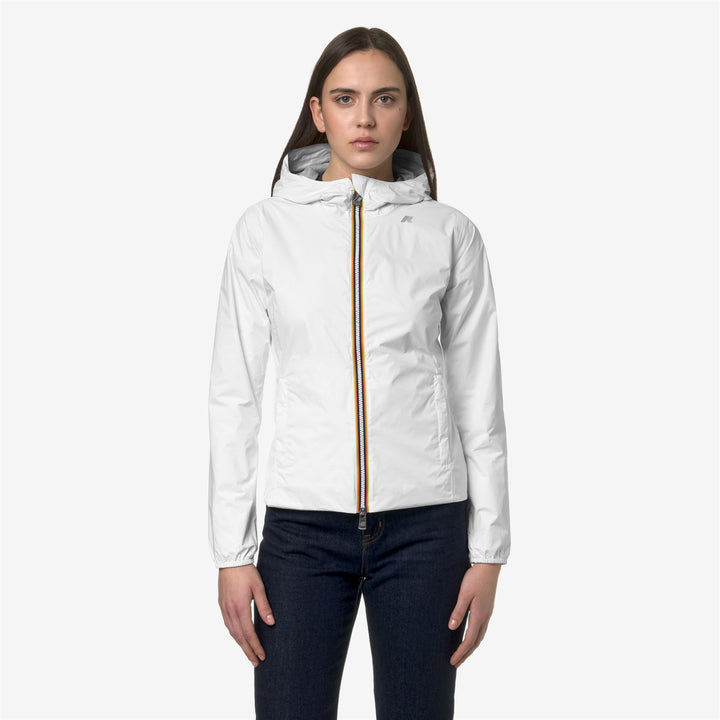 Jackets Woman LILY PLUS.2 DOUBLE Short WHITE-BEIGE Dressed Back (jpg Rgb)		