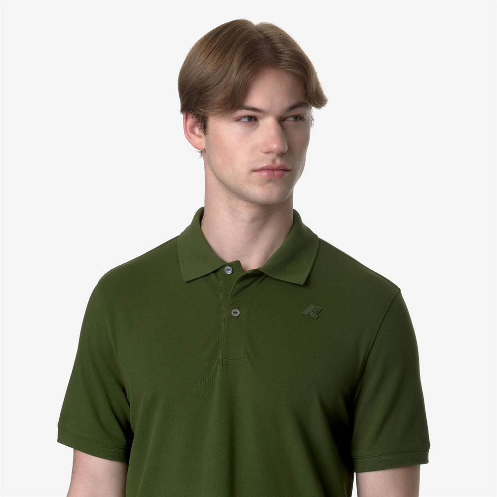 Polo Shirts Man AMEDEE PIQUE Polo GREEN CYPRESS Detail Double				