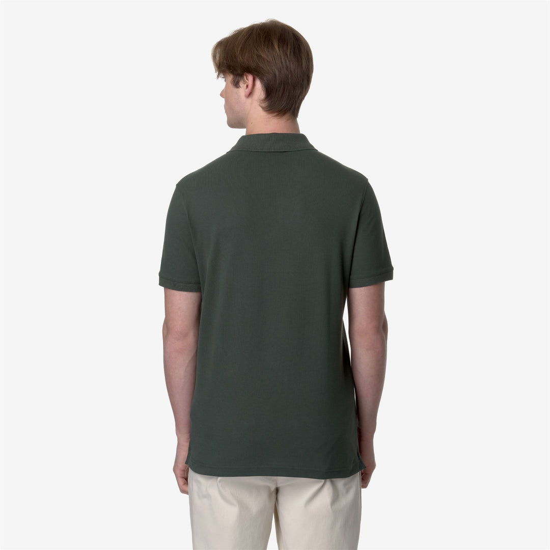 Polo Shirts Man AMEDEE PIQUE Polo GREEN BLACKISH Dressed Front Double		