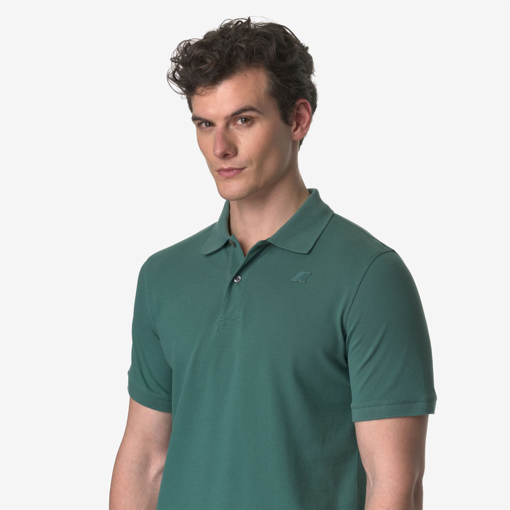 Polo Shirts Man AMEDEE PIQUE Polo GREEN PALM Detail Double				