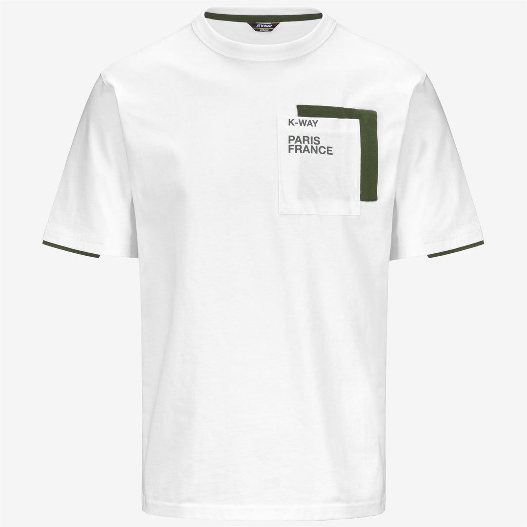 T-ShirtsTop Man FANTOME CONTRAST POCKETS T-Shirt WHITE - GREEN CYPRESS Photo (jpg Rgb)			
