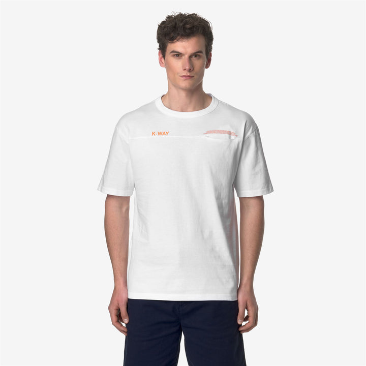 T-ShirtsTop Man FANTOME LETTERING - POCKET T-Shirt WHITE - ORANGE MD Dressed Back (jpg Rgb)		