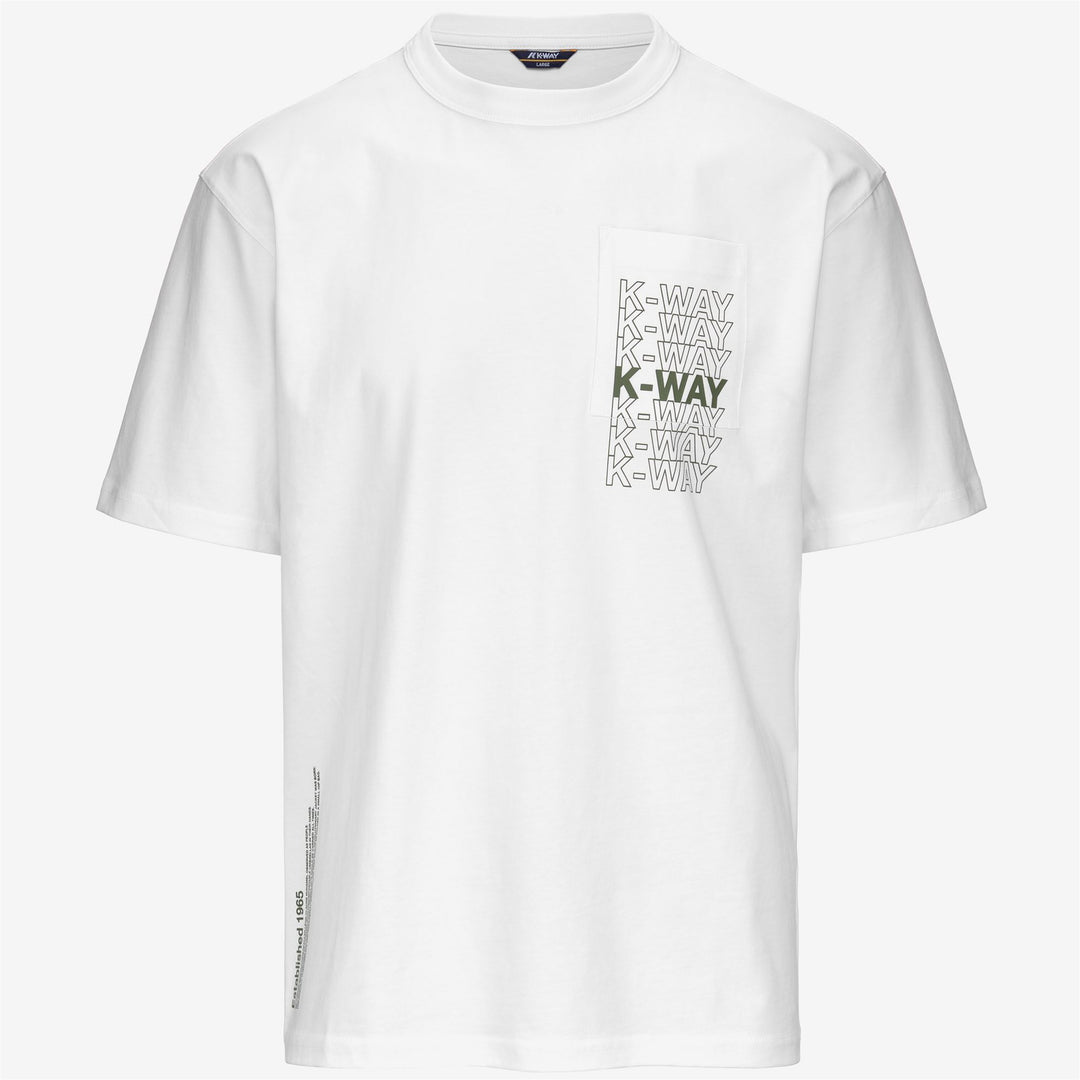T-ShirtsTop Man FANTOME K-WAY LETTERING T-Shirt WHITE - GREEN CYPRESS Photo (jpg Rgb)			