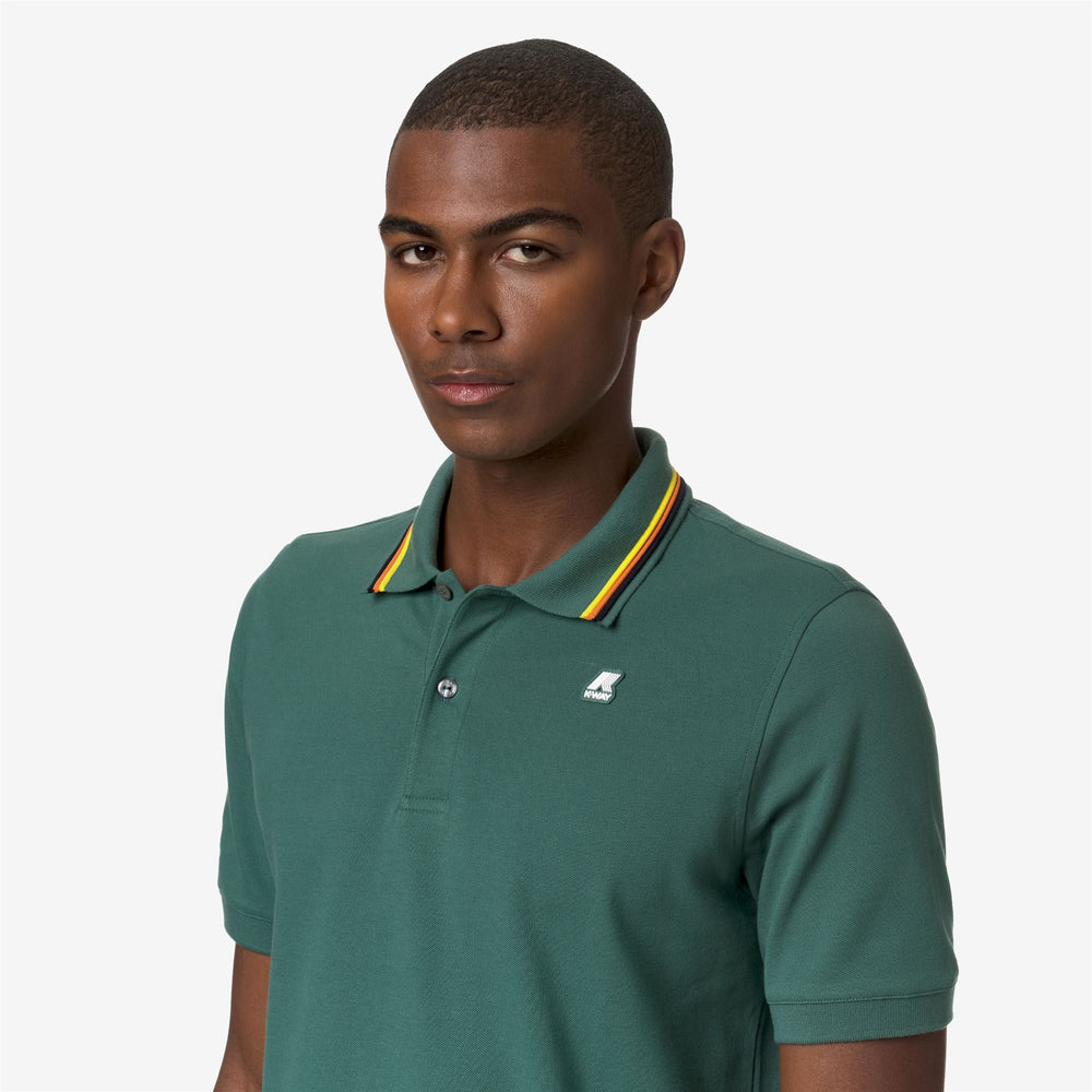Polo Shirts Man JUD Polo GREEN PALM Detail Double				
