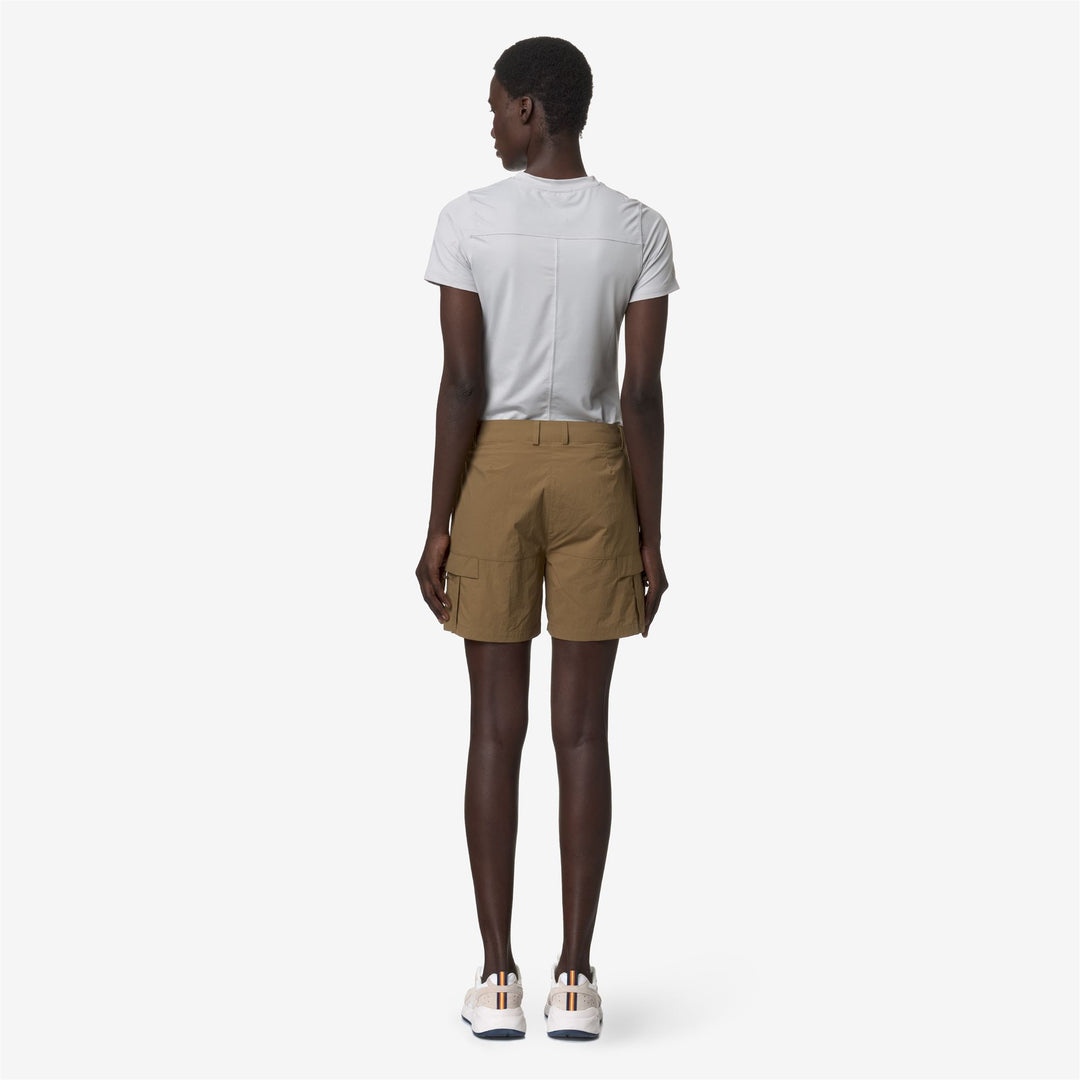 Shorts Woman ARGALPS Cargo BROWN CORDA Dressed Front Double		