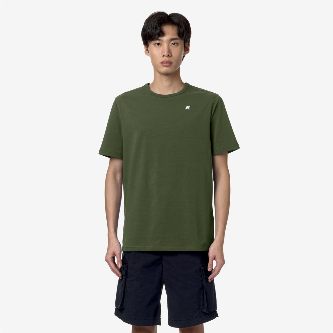 T-ShirtsTop Man ADAME STRETCH JERSEY T-Shirt GREEN CYPRESS Dressed Back (jpg Rgb)		