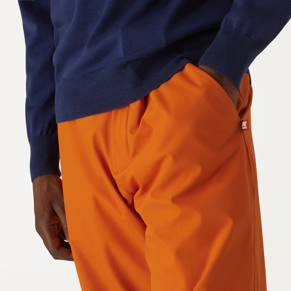 Pants Unisex Noe Micro Twill Sport Trousers ORANGE RUST Detail Double				