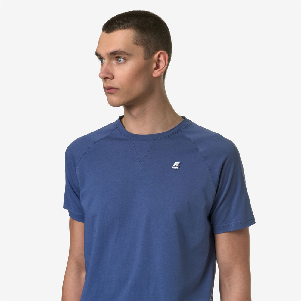 T-ShirtsTop Man EDWING T-Shirt BLUE FIORD Detail Double				