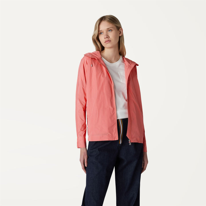 Jackets Woman Marie Memory Short PINK SPICED CORAL Dressed Back (jpg Rgb)		