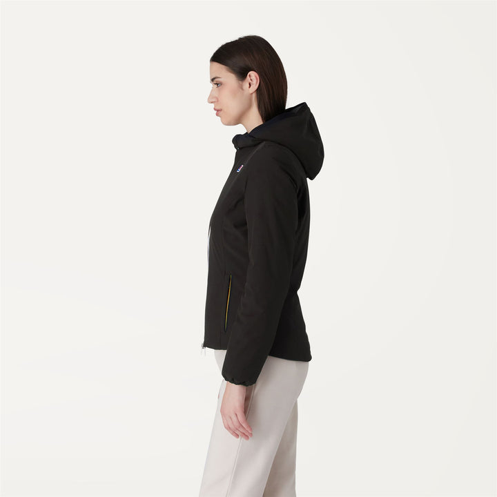 Jackets Woman LILY WARM DOUBLE Short BLACK PURE - BLACK TORBA Detail (jpg Rgb)			