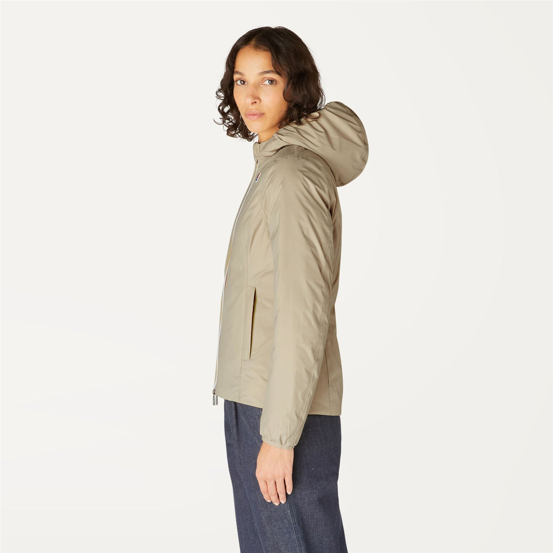 Jackets Woman LILY THERMO PLUS.2 REVERSIBLE Short BEIGE GREY - BLACK PURE Detail (jpg Rgb)			