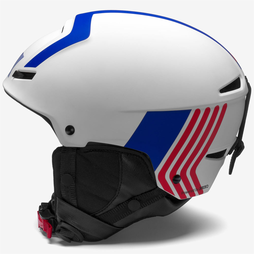 Helmets Unisex FAITO K-Way Helmet WHITE-BLUE LOGO-RED LOGO Dressed Front (jpg Rgb)	