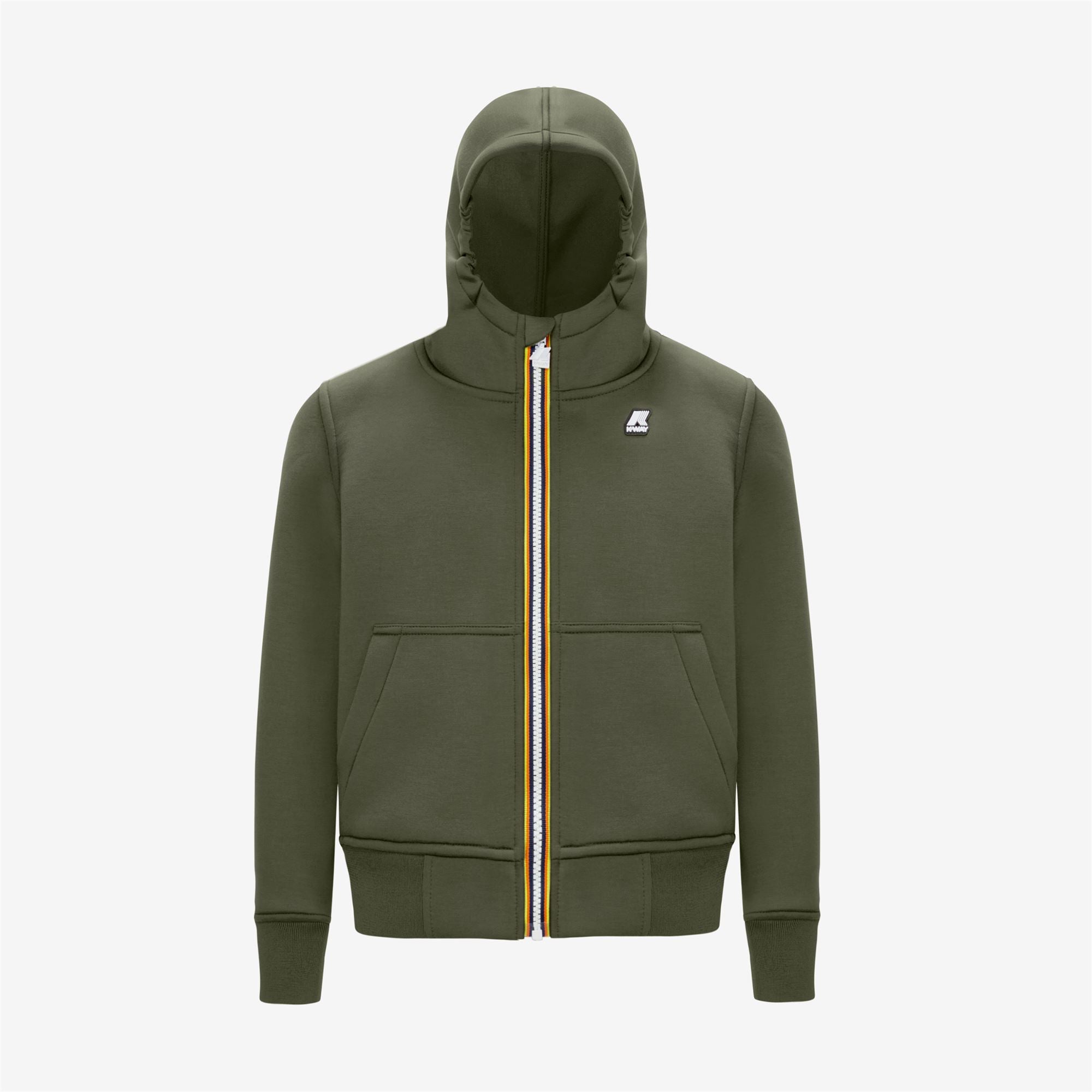 Fleece Boy P. BERENGER SPACER Jacket GREEN BLACKISH – K-Way.com