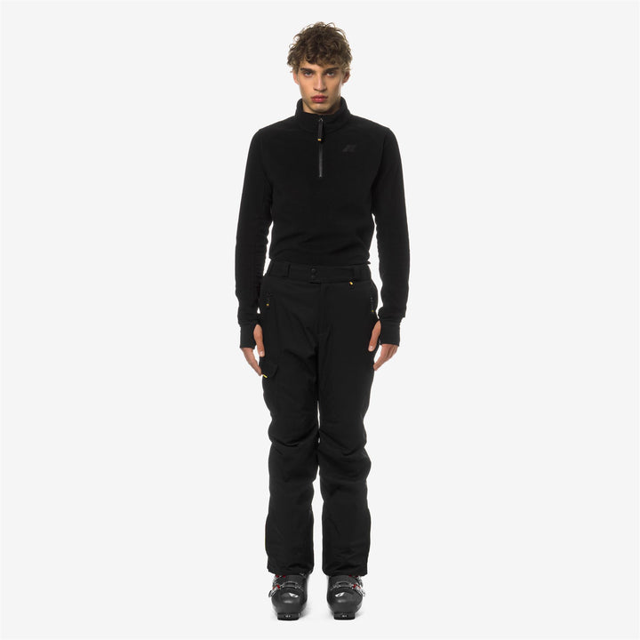 Pants Man AVRIEUX MICRO TWILL 2 LAYERS Sport Trousers BLACK PURE Dressed Back (jpg Rgb)		