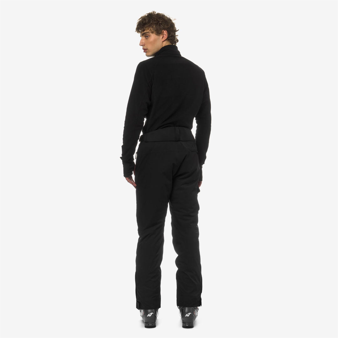Pants Man AVRIEUX MICRO TWILL 2 LAYERS Sport Trousers BLACK PURE Dressed Front Double		