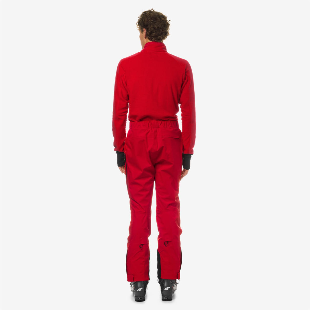 Pants Man AUSSOIS MICRO TWILL 3 LAYERS Sport Trousers RED Dressed Front Double		