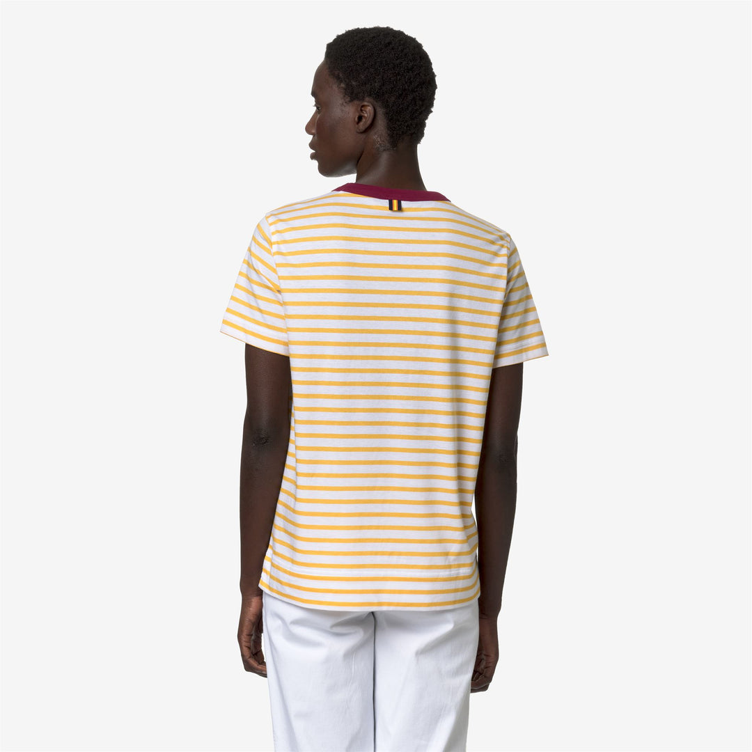 T-ShirtsTop Woman EMELI STRIPES T-Shirt WHITE-YELLOW-RED Dressed Front Double		