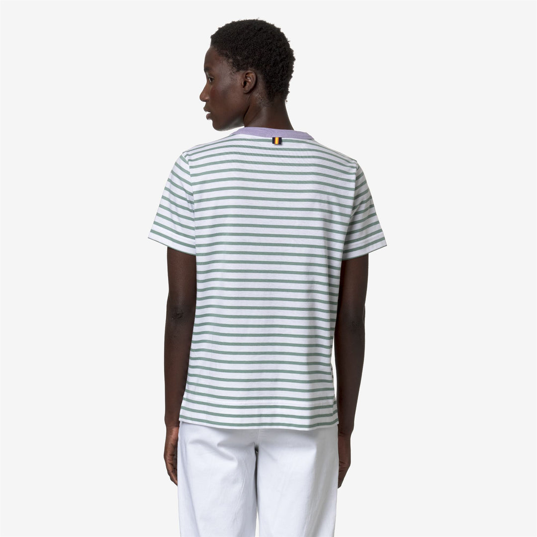 T-ShirtsTop Woman EMELI STRIPES T-Shirt WHITE-GREEN M-VIOLET G Dressed Front Double		