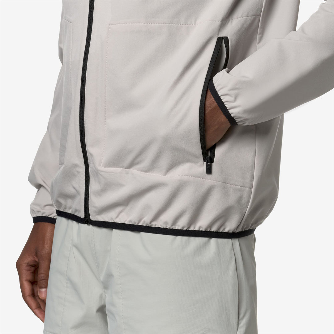 Fleece Unisex JUNO LF Jacket BEIGE L-BLACK P Detail Double				