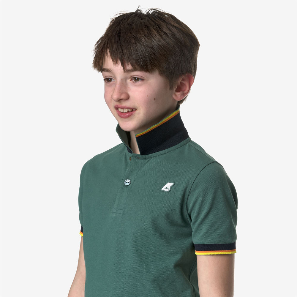 Polo Shirts Boy P. VINCENT Polo GREEN PALM Detail Double				