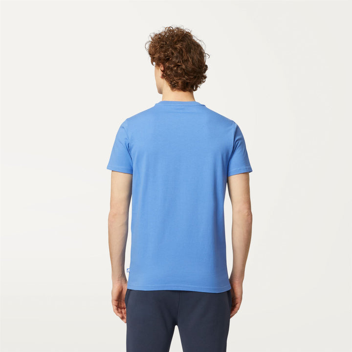 T-ShirtsTop Man ELLIOT 3D STRIPES LOGO T-Shirt BLUE ULTRAMARINE Dressed Front Double		