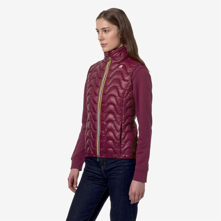 Jackets Woman VIOLE QUILTED WARM Short RED DK Detail (jpg Rgb)			