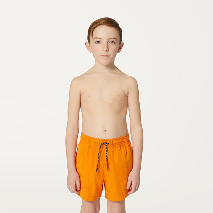 Bathing Suits Boy P. HAZEL Swimming Trunk ORANGE RUST Dressed Back (jpg Rgb)		