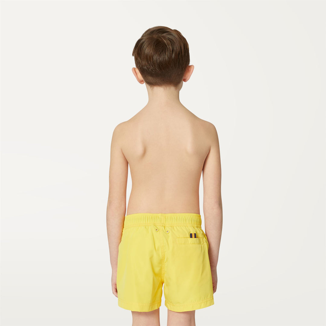 Bathing Suits Boy P. HAZEL Swimming Trunk YELLOW SUNSTRUCK Dressed Front Double		