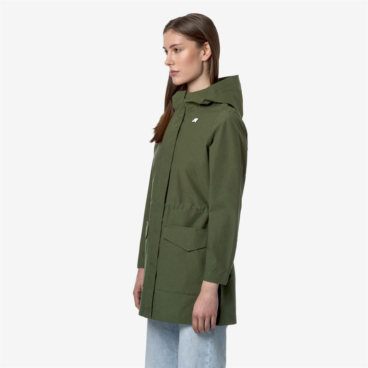Jackets Woman MIRELLE COTTON FEEL Short GREEN CYPRESS Detail (jpg Rgb)			