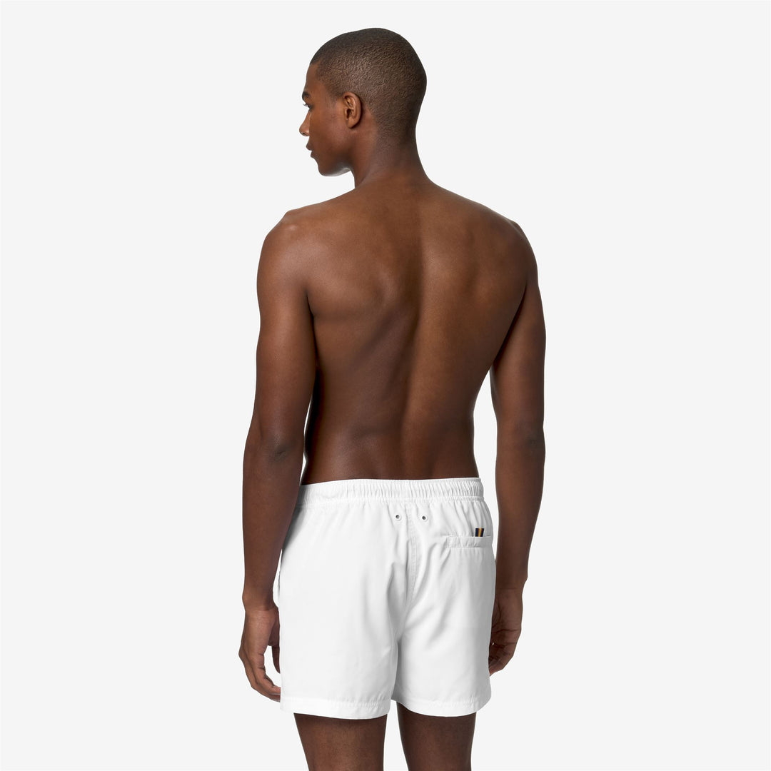 Bathing Suits Man HAZEL Swimming Trunk WHITE Dressed Front Double		