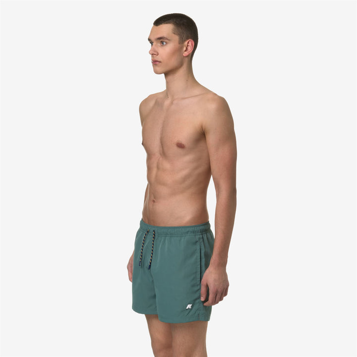 Bathing Suits Man HAZEL Swimming Trunk GREEN PALM Detail (jpg Rgb)			