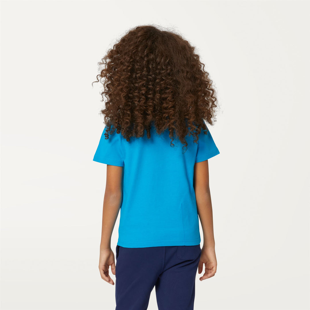 T-ShirtsTop Kid unisex P. LE VRAI 3.0 EDOUARD T-Shirt TURQUOISE DK Dressed Front Double		