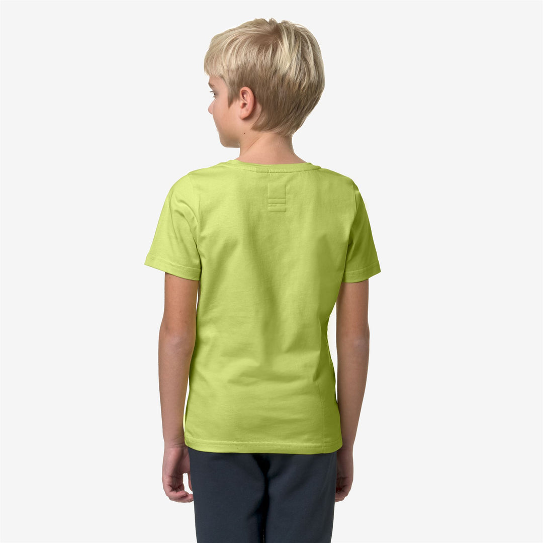 T-ShirtsTop Kid unisex P. LE VRAI 3.0 EDOUARD T-Shirt GREEN CELERY Dressed Front Double		