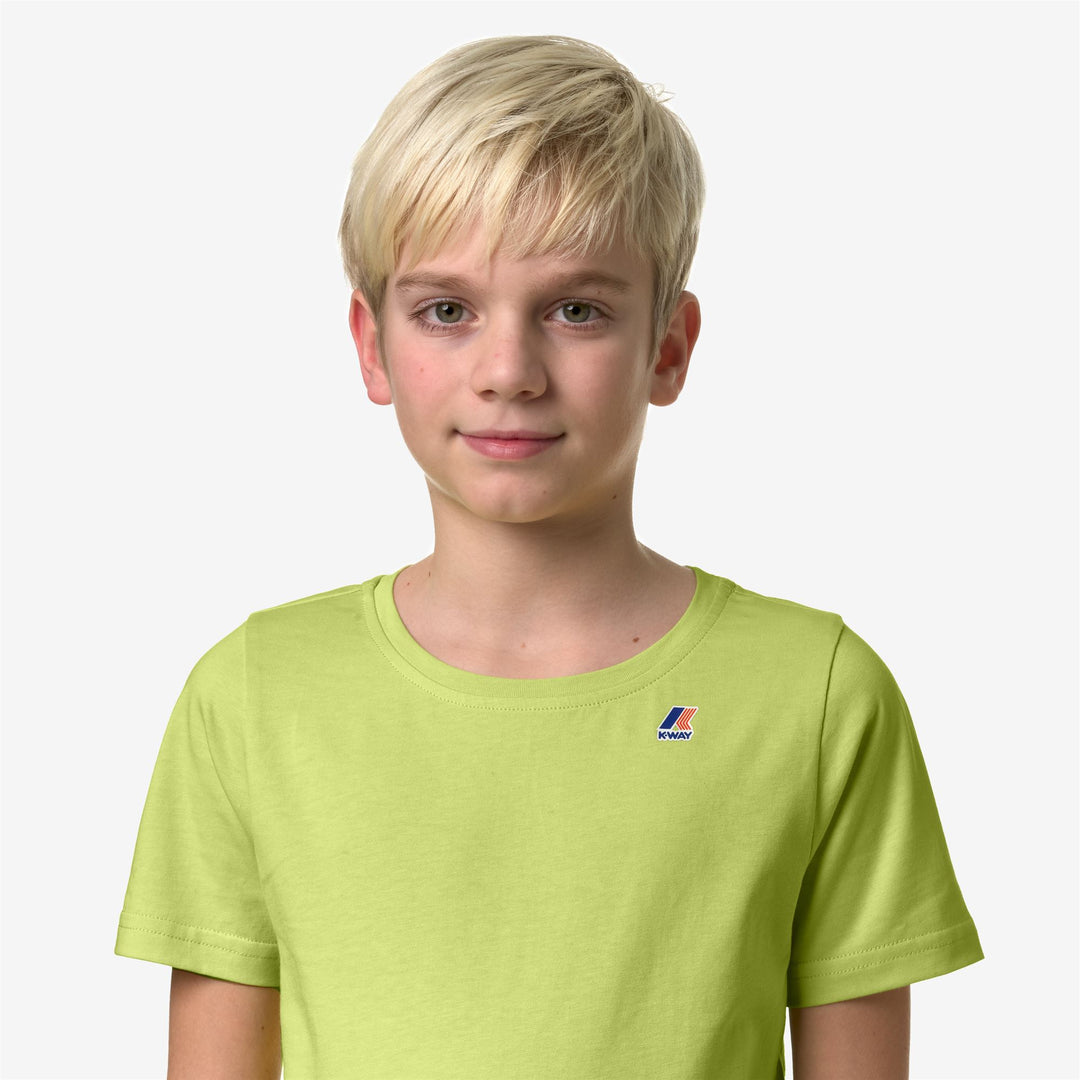 T-ShirtsTop Kid unisex P. LE VRAI 3.0 EDOUARD T-Shirt GREEN CELERY Detail Double				