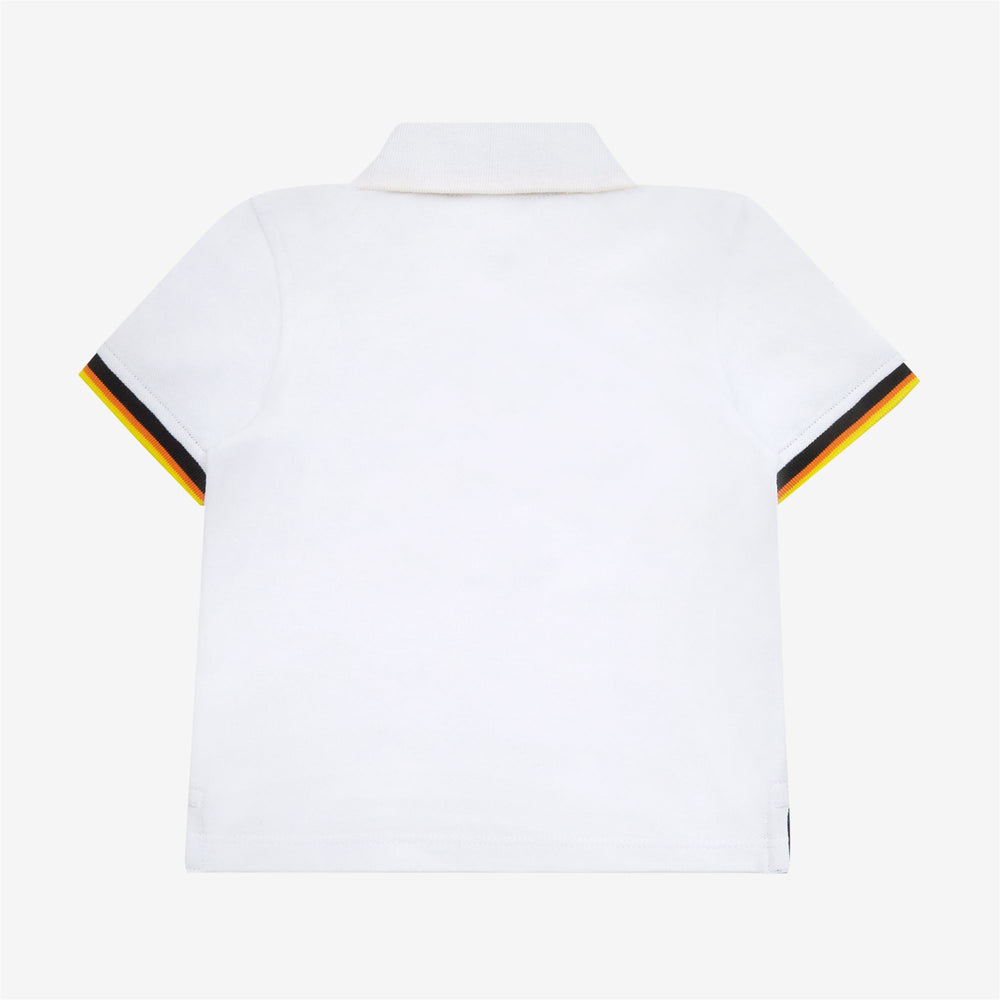 Polo Shirts Kid unisex E. VINCENT CONTRAST Polo WHITE Dressed Back (jpg Rgb)		