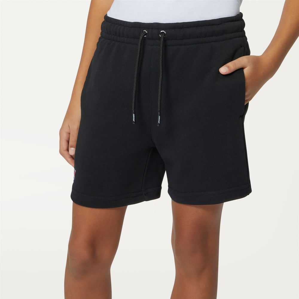 Shorts Kid unisex P. LE VRAI DORIAN POLY COTTON Sport  Shorts BLACK PURE Detail Double				