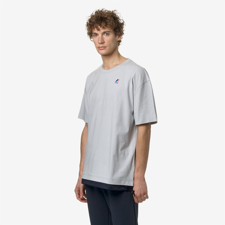 T-ShirtsTop Unisex LE VRAI SERILLE NYLON PC T-Shirt GREY LT - BLUE DEPTH Detail (jpg Rgb)			