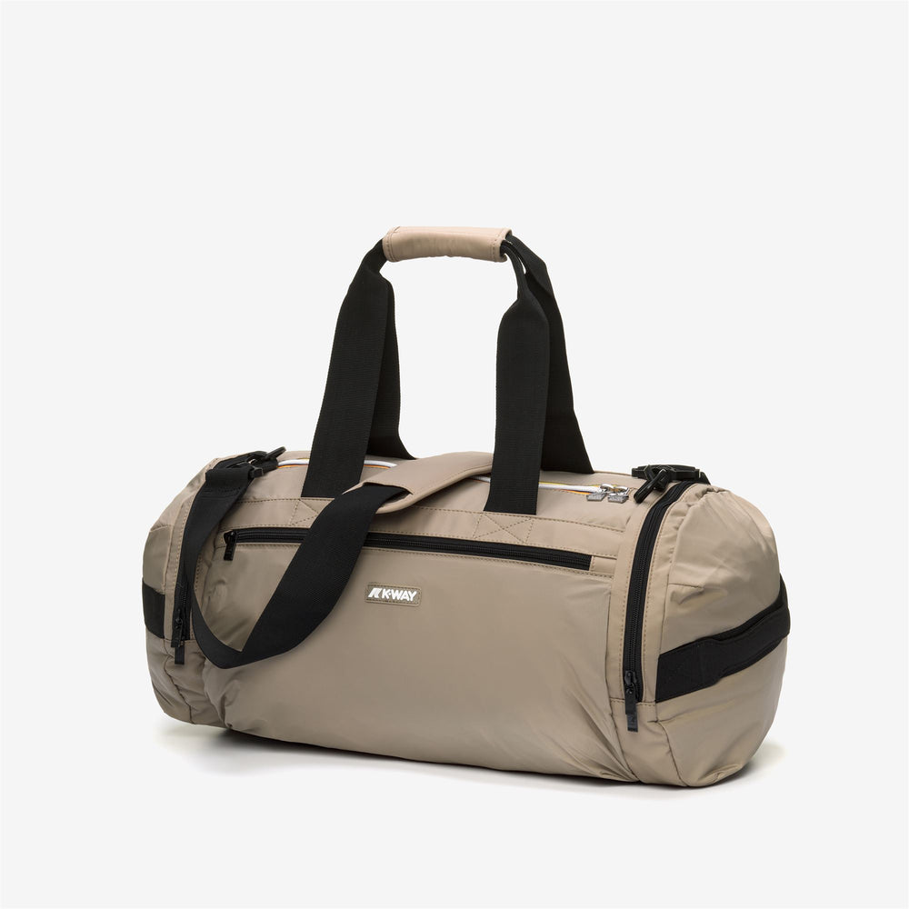Bags Unisex MEREVILLE S Duffle BEIGE TAUPE Dressed Front (jpg Rgb)	