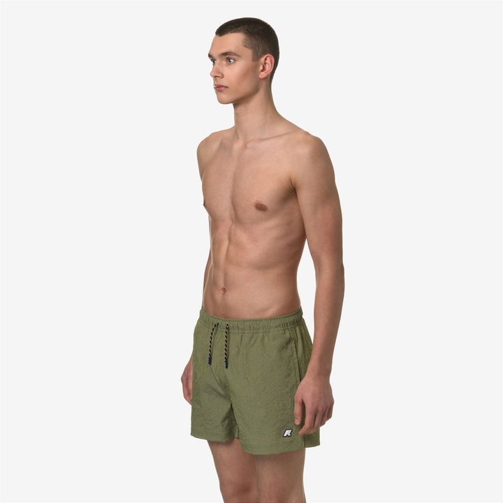 Bathing Suits Man LOIRET Swimming Trunk GREEN STRIPES Detail (jpg Rgb)			