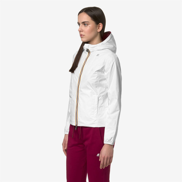 Jackets Woman LILY PLUS.2 DOUBLE Short WHITE-RED D Detail (jpg Rgb)			