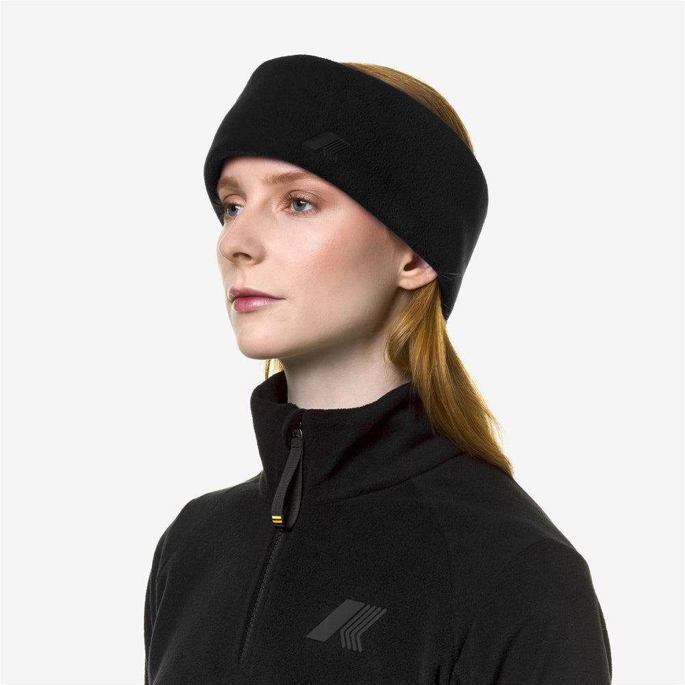 Headwear Unisex ROUGET SHERPA POLAR Headband BLACK PURE Dressed Back (jpg Rgb)		