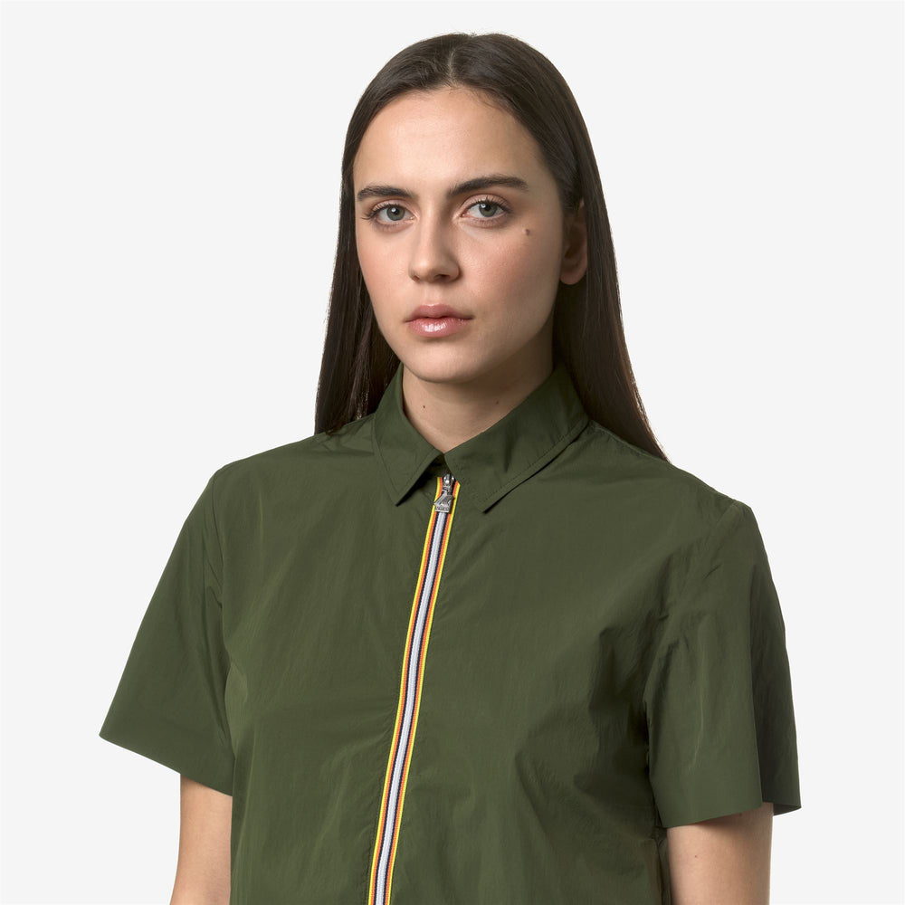 Jackets Woman RUAN Short GREEN CYPRESS Detail Double				